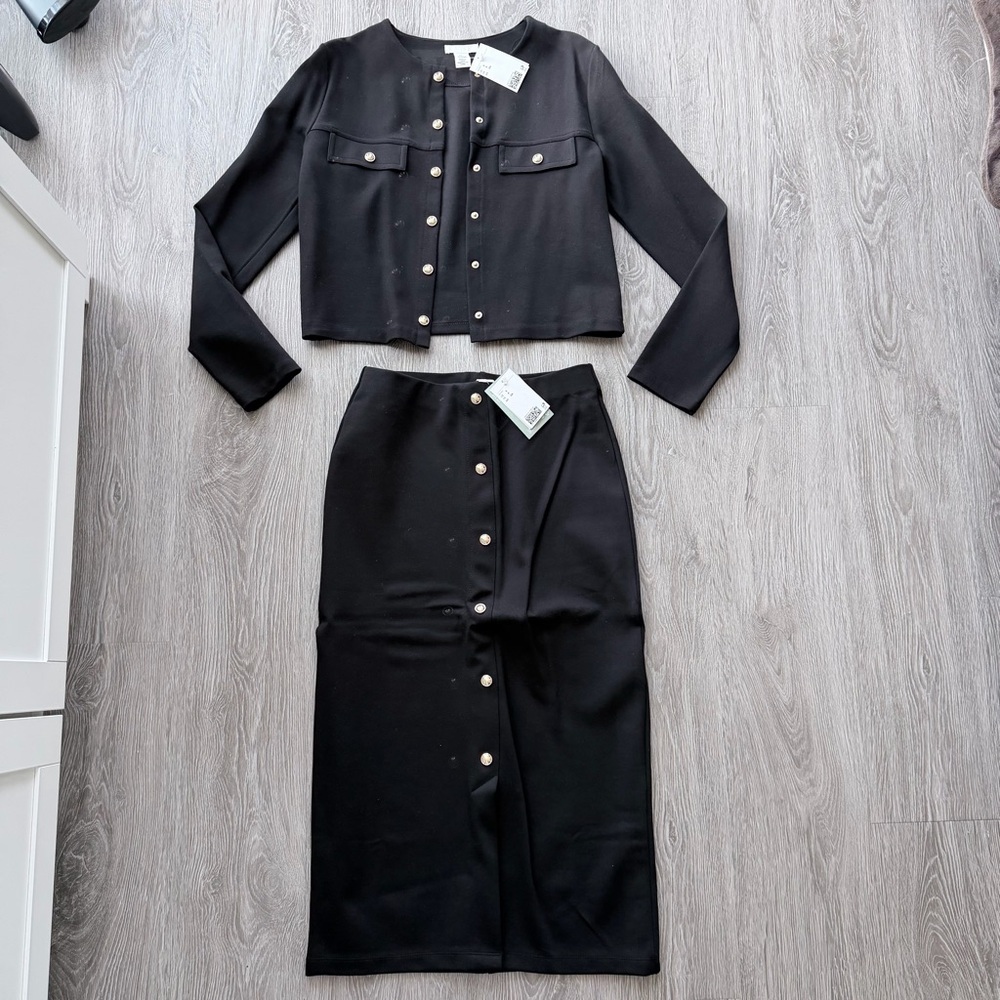 H&M Black Skirt Set